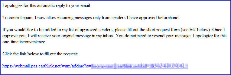 email generated by spam filters